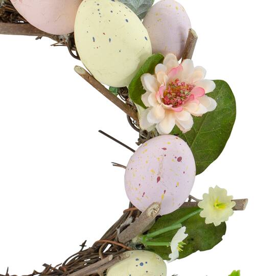 8" Pink & Yellow Pastel Easter Egg Wreath